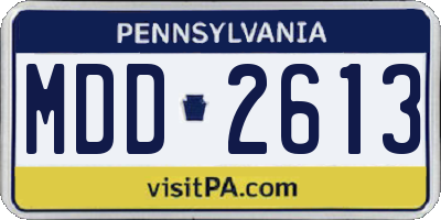PA license plate MDD2613