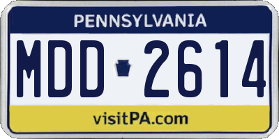 PA license plate MDD2614