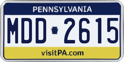PA license plate MDD2615
