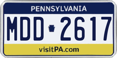 PA license plate MDD2617