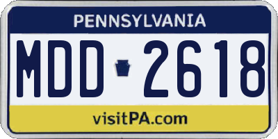 PA license plate MDD2618