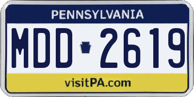 PA license plate MDD2619