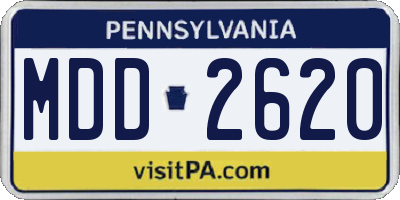 PA license plate MDD2620