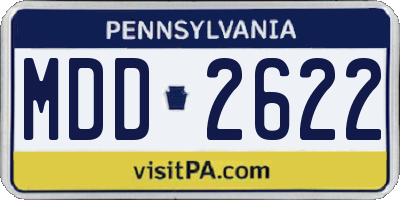 PA license plate MDD2622