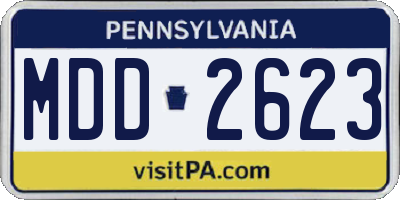 PA license plate MDD2623