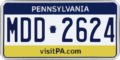 PA license plate MDD2624