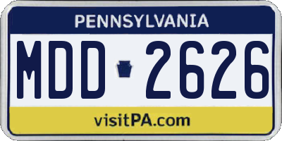 PA license plate MDD2626