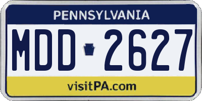 PA license plate MDD2627