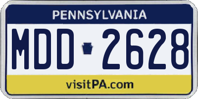 PA license plate MDD2628