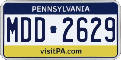 PA license plate MDD2629