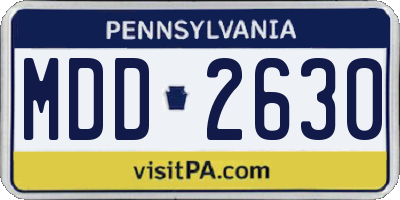 PA license plate MDD2630