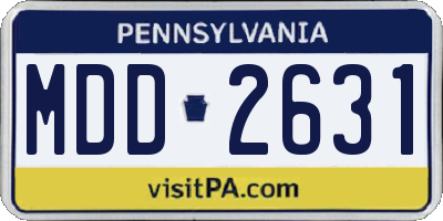 PA license plate MDD2631