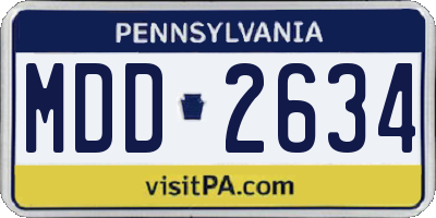 PA license plate MDD2634