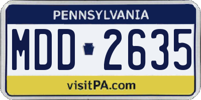 PA license plate MDD2635