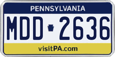 PA license plate MDD2636