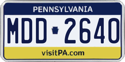 PA license plate MDD2640