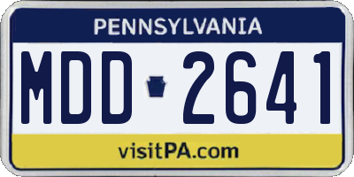PA license plate MDD2641