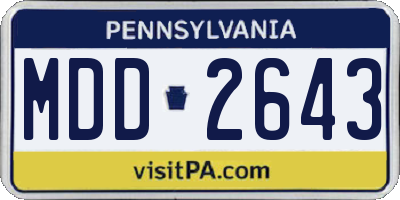PA license plate MDD2643