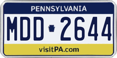 PA license plate MDD2644