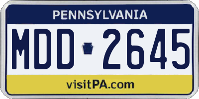 PA license plate MDD2645