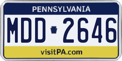 PA license plate MDD2646