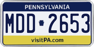 PA license plate MDD2653