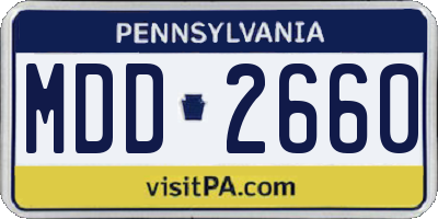 PA license plate MDD2660