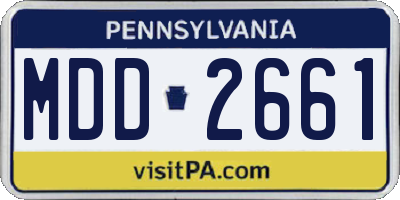PA license plate MDD2661