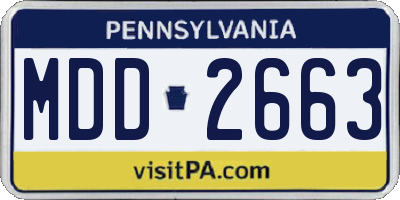 PA license plate MDD2663