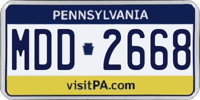 PA license plate MDD2668