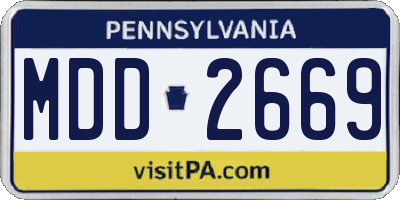 PA license plate MDD2669