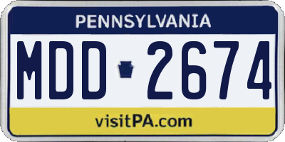 PA license plate MDD2674