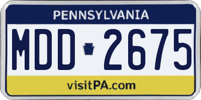 PA license plate MDD2675