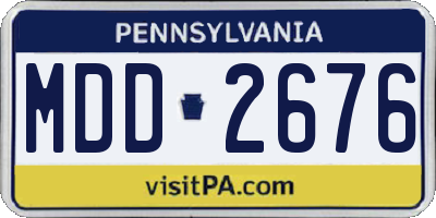 PA license plate MDD2676
