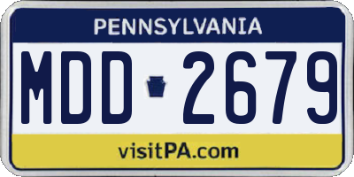 PA license plate MDD2679
