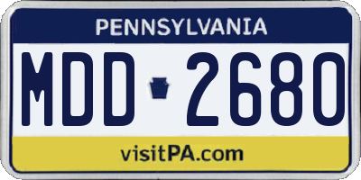 PA license plate MDD2680