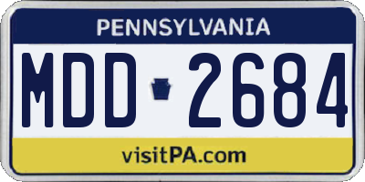 PA license plate MDD2684