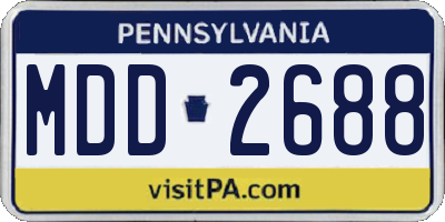 PA license plate MDD2688