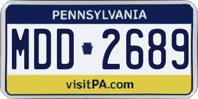 PA license plate MDD2689
