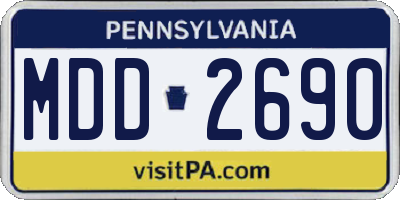 PA license plate MDD2690
