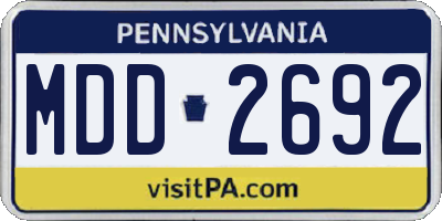 PA license plate MDD2692