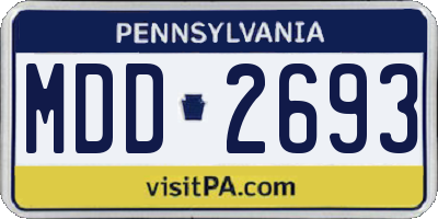 PA license plate MDD2693