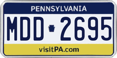 PA license plate MDD2695