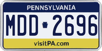 PA license plate MDD2696