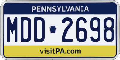 PA license plate MDD2698