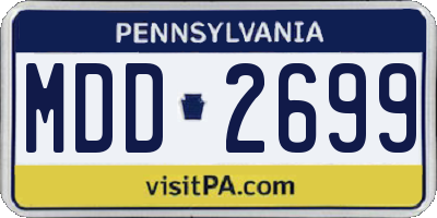 PA license plate MDD2699