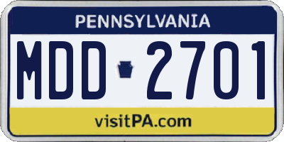 PA license plate MDD2701