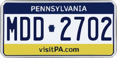 PA license plate MDD2702