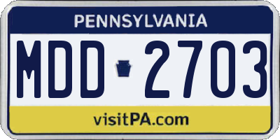 PA license plate MDD2703