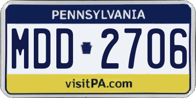PA license plate MDD2706